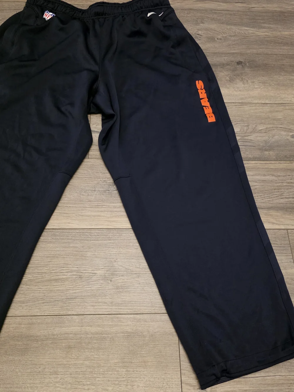 NFL Men’s Black Sweatpants with Orange BEARS Script